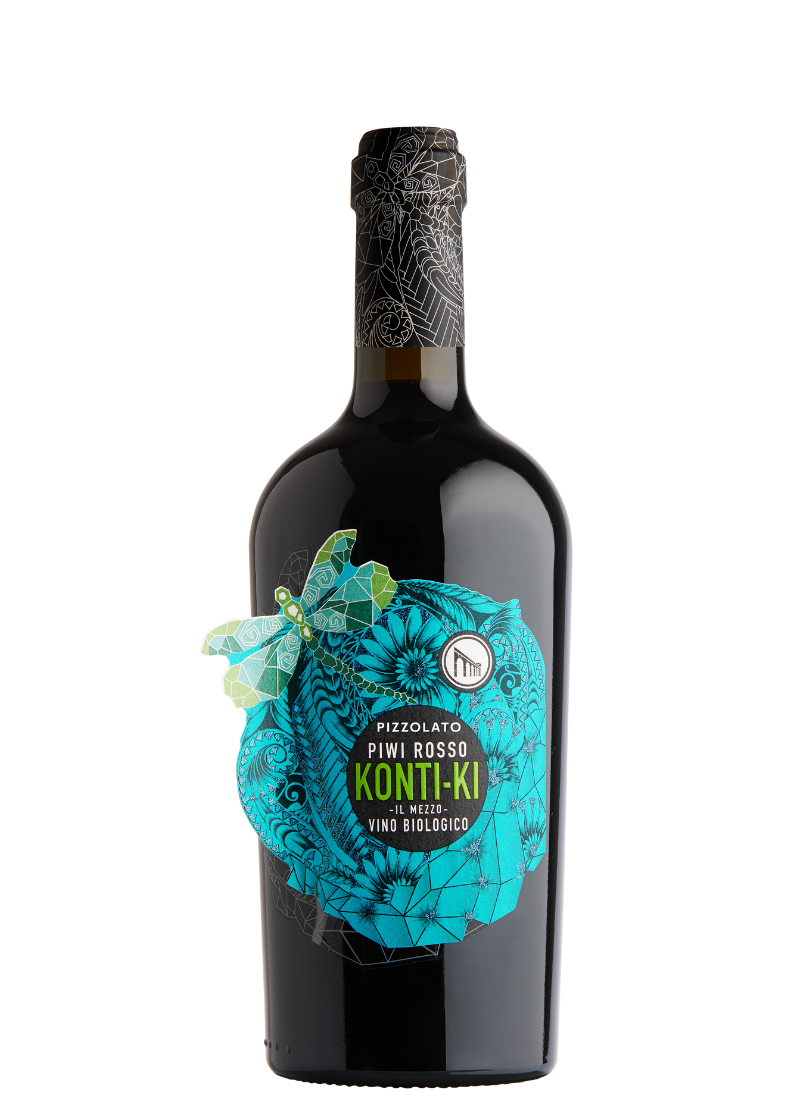alt=Kontiki red Piwi wine with no added sulfites